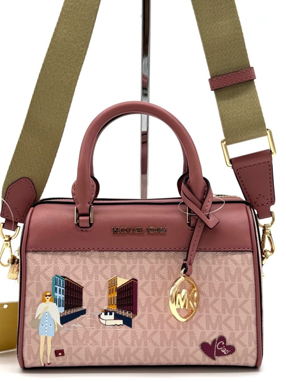 Michael Kors XS Jet Set Travel Girl Duffle Crossbody Bag Powder Blush